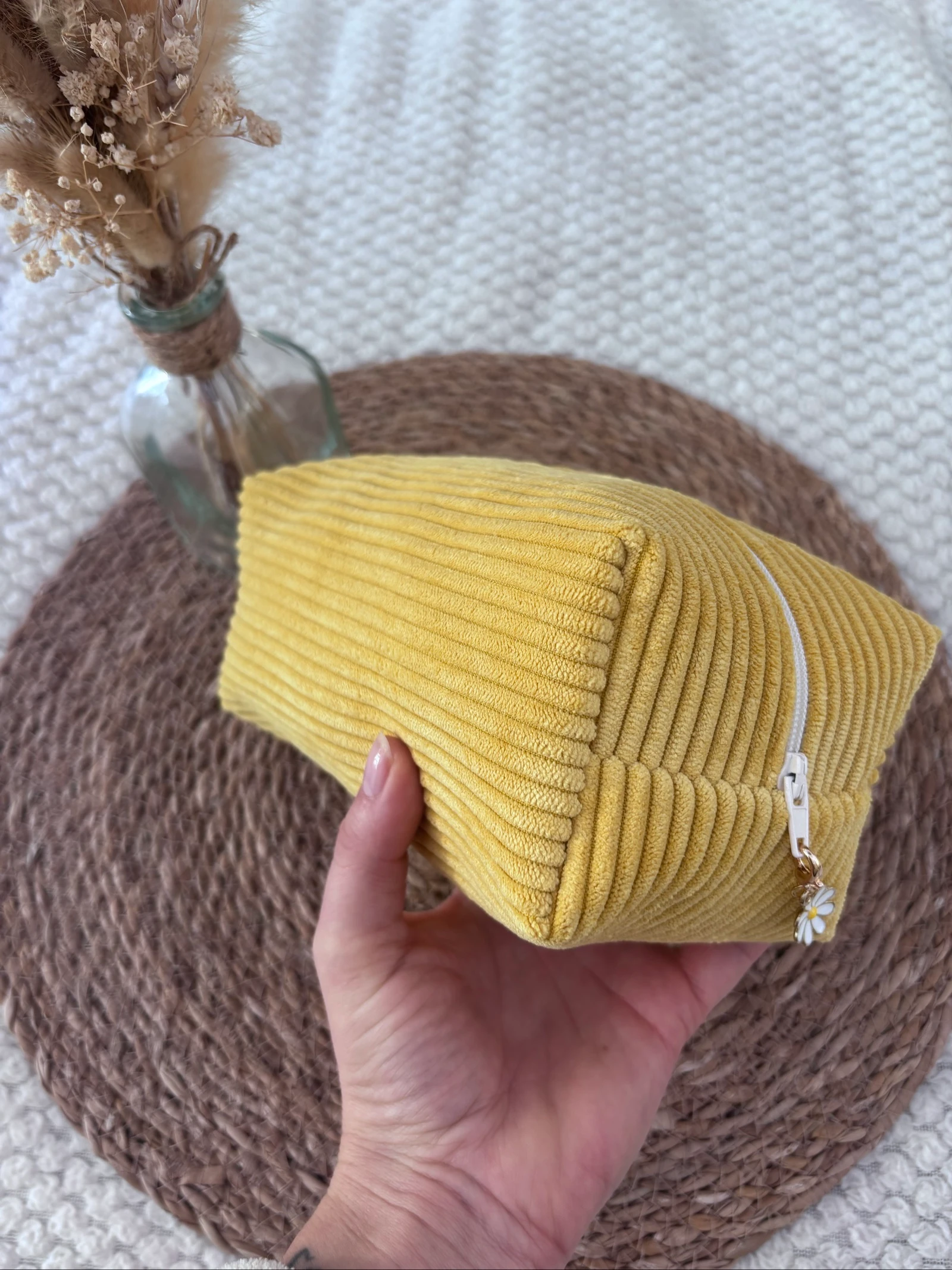 Kit de maquiagem veludo canelado amarelo – photo 2